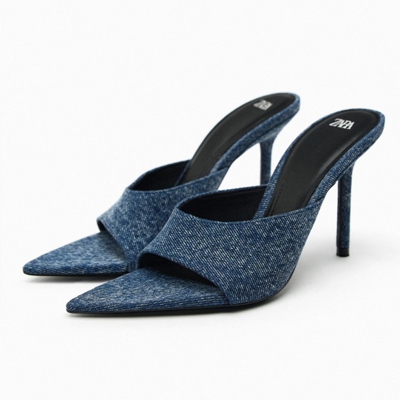 ZARA Bezakli Denim Sandals shoes main image 1